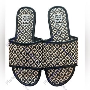 BILLABONG Suns Out Black and White Slide Sandals